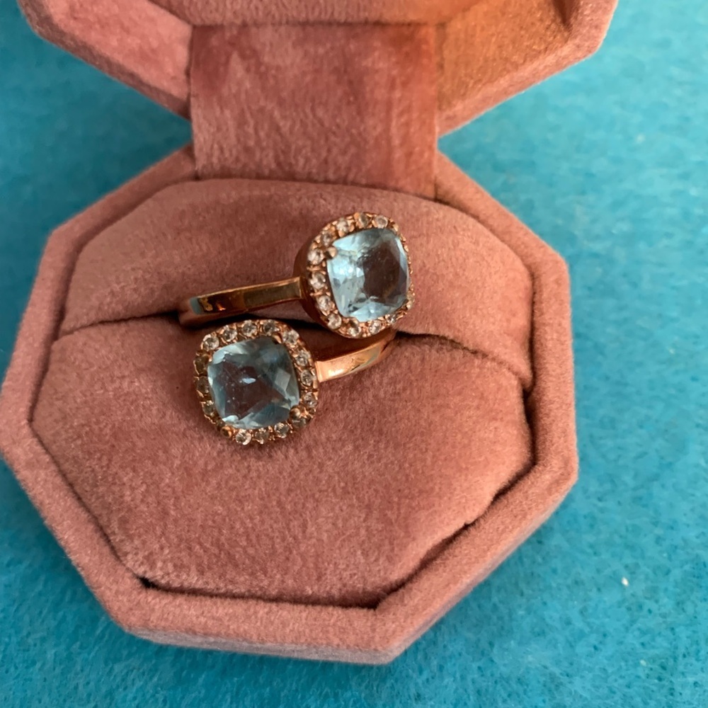 Stamped 925 Sterling Silver with Blue Topaz Ring